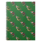 Koppen en kwartels Festive TRex Green Pattern Notitieboek (Voorkant)