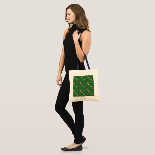Koppen en kwartels Festive TRex Green Pattern Tote Bag (Voorkant (model))