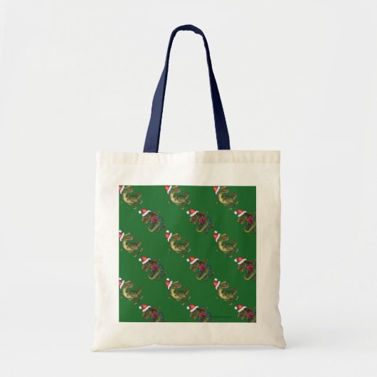 Koppen en kwartels Festive TRex Green Pattern Tote Bag (Voorkant)
