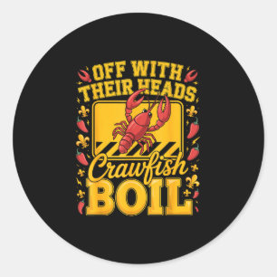 Koppen eraf rivierkreeft koken cajun louisiana ronde sticker