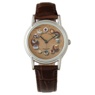 Koppen van Zwarte Koffie met Bonen als Klok Horloge