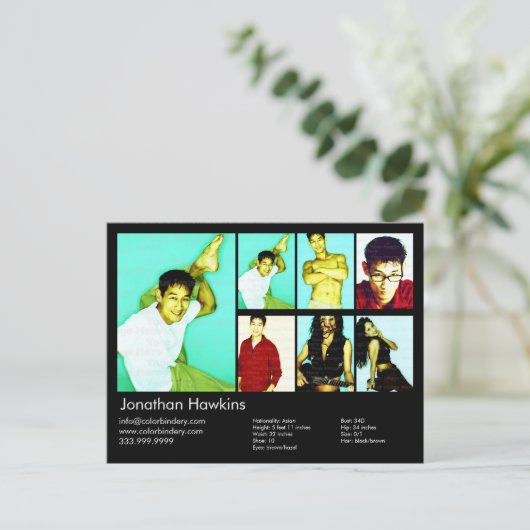 Koppen voor Actor en model zwart Briefkaart (Staand voorkant)