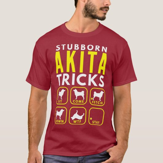 Koppige Akita Tricks - Hondentraining T-shirt (Voorkant)