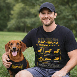 Koppige Dachshund Trainingshandleiding Retro Honde T-shirt