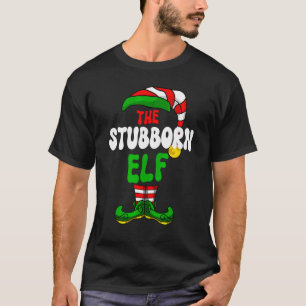 Koppige Elf Pyjama Matching Groep Kerstvakantie T-shirt