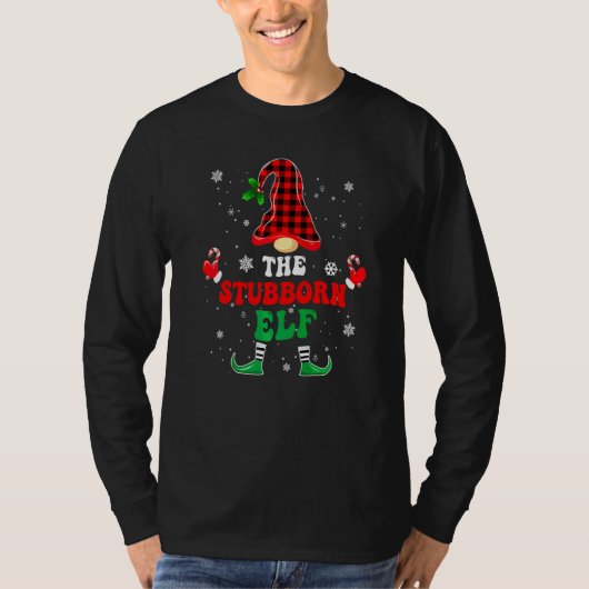 Koppige Elf T-shirts Matching Groep Kerst Pyjama (Voorkant)