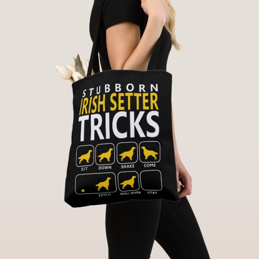 Koppige Ierse Setter Tricks Grappige Ierse Setter Tote Bag (Dichtbij)