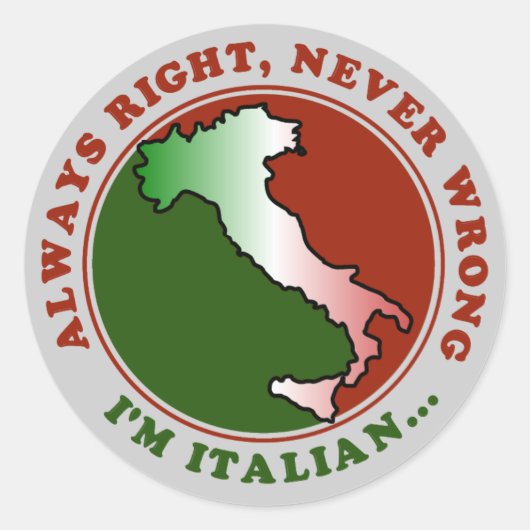 Koppige Italiaanse grap Ronde Sticker (Voorkant)