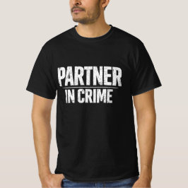 Koppige 'Partner in Crime'-Koppel Typografie T-shirt