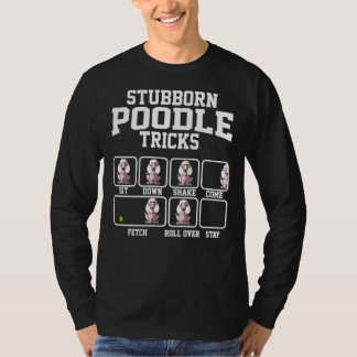 Koppige poedel hond trucs grappige poedel t-shirt