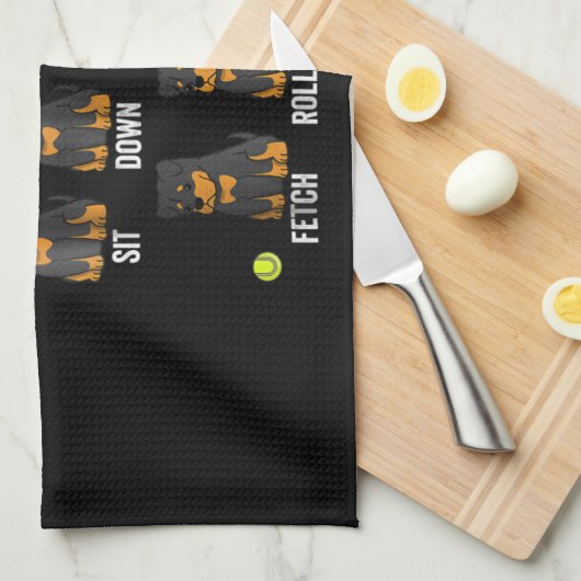 koppige rottweiler-trucs theedoek (Quarter Fold)