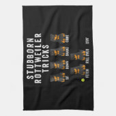 koppige rottweiler-trucs theedoek (Verticaal)