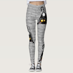 Koprolstaande grappige cartoon karakter kat leggings
