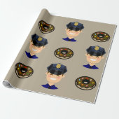 Kops en Donuts Cadeaupapier (Uitgerold)