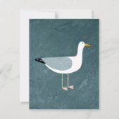 Kopse meeuw nautische kustvogel gepersonaliseerd notitiekaartje (Voorkant)