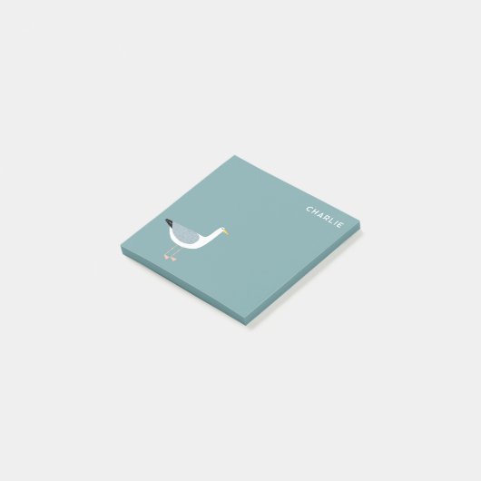 Kopse meeuw post-it® notes (Schuin)