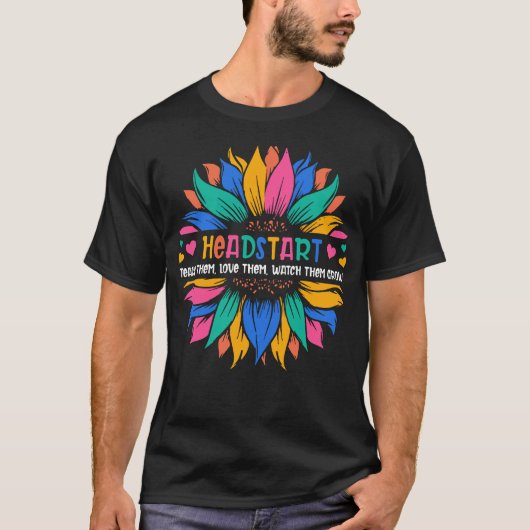 Kopstartkleurige zonnebloem t-shirt (Voorkant)