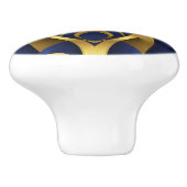 Kopstatement Goud op Blauw Keramische Knop (Zijkant)