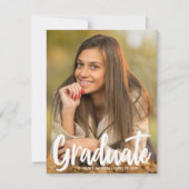 Kopstoot Graduate Foto Moderne Script Overlay Aankondiging (Voorkant)