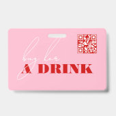 Kopstoot Roze & Rode Bachelorette Koop De Bruid Ee Badge (Achterkant)