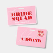 Kopstoot Roze & Rode Bachelorette Koop De Bruid Ee Badge (Voor- en achterkant)