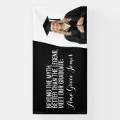 Kopstoot zwart-wit afstudeerbackdrop banner (Verticaal)