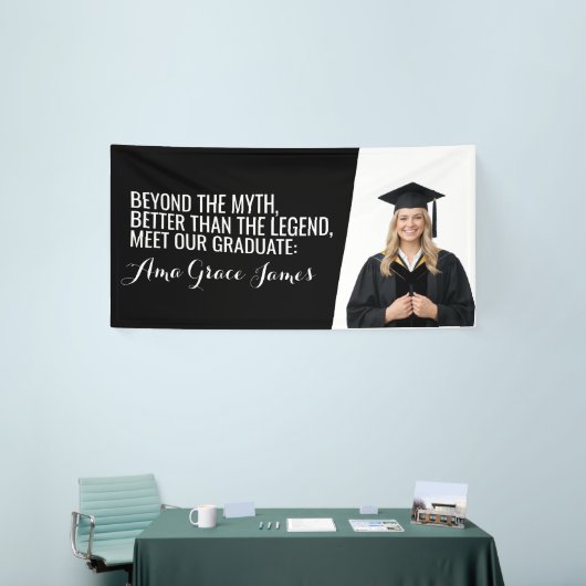 Kopstoot zwart-wit afstudeerbackdrop banner (Beurs)