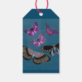 KOPSTROOMBUTTERFLIES VOOR LABEL IN BLAUW EN PINK CADEAULABEL