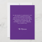 Kopstuderende Afstudeerscript Royal Paarse Afstude Aankondiging (Achterkant)