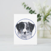 Kopstudie Border Collie Briefkaart (Staand voorkant)