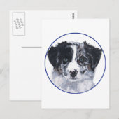 Kopstudie Border Collie Briefkaart (Voorkant / Achterkant)