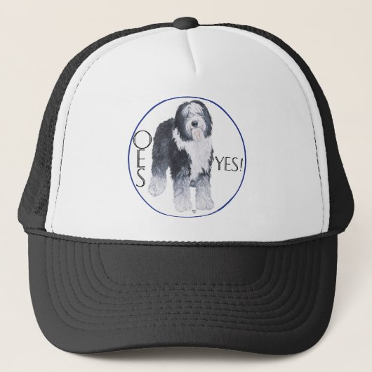 Kopstudie van Old English Sheepdog Trucker Pet (Voorkant)