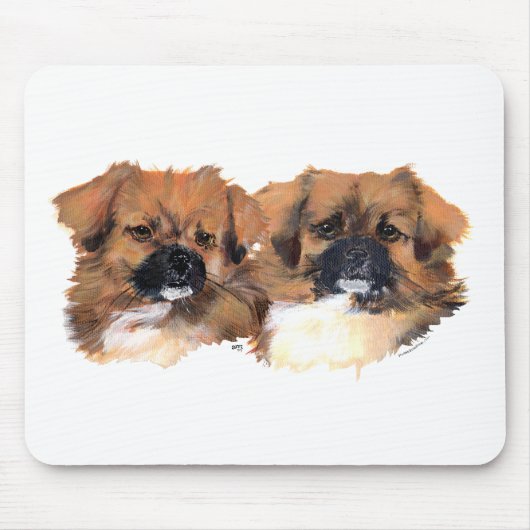 Kopstudie van Tibetaanse Spaniels Muismat (Voorkant)