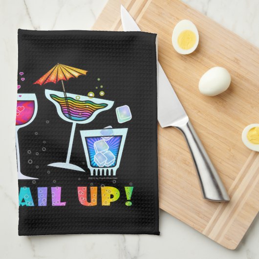 KOPTAIL UP GLASSES KITCHEN - BATH BAR TOWEL THEEDOEK (Quarter Fold)