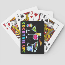 KOPTAIL VAN GLASSEN DIE KARTONNEN SPELEN POKERKAARTEN