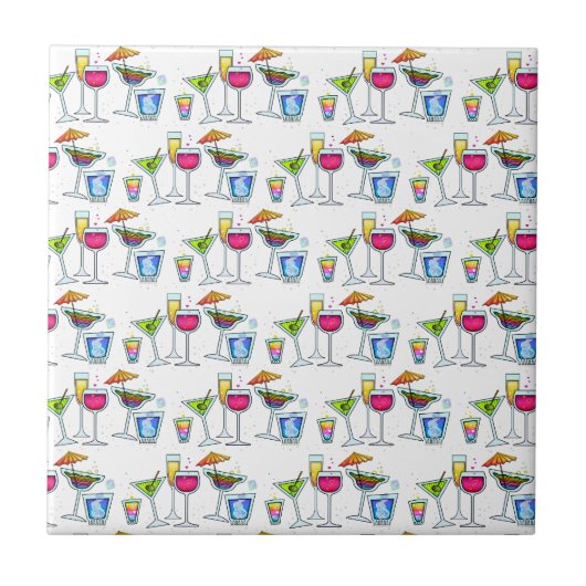 KOPTAILS UP GLASSES TILE - ONDERZETTER - TRIVET TEGELTJE (Voorkant)