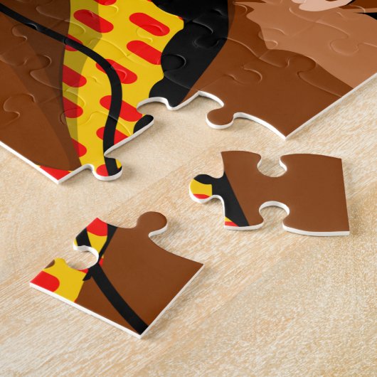 Koptekst en hoofdtelefoon Jigzaag Puzzle Legpuzzel (Zijkant)