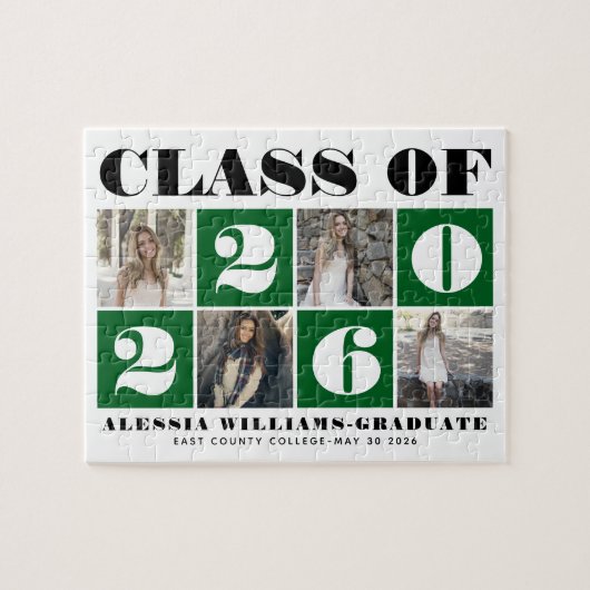 Koptekst Klasse van 2026 foto collage groen Legpuzzel (Horizontaal)