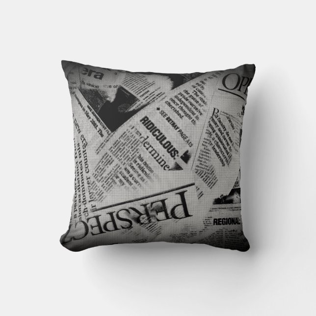 koptekst krantenpapier kussen (Voorkant)