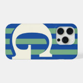 Koptekst Persoonlijke Initiaal, Blauwe en Groene S iPhone Hoesje (Achterkant horizontaal)