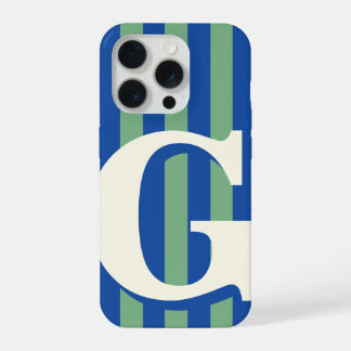 Koptekst Persoonlijke Initiaal, Blauwe en Groene S iPhone 15 Pro Case