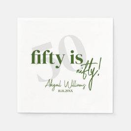 Koptekst Typografie met kalligrafie 50ste verjaard Servet