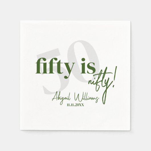 Koptekst Typografie met kalligrafie 50ste verjaard Servet (Voorkant)