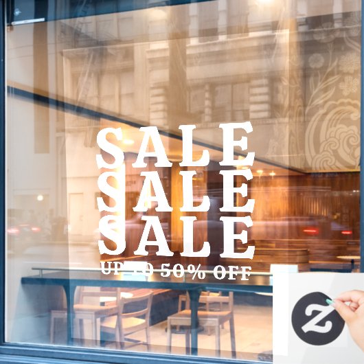 Koptekst Typografie Winkel Sales  Raamsticker (Cafe Raam)