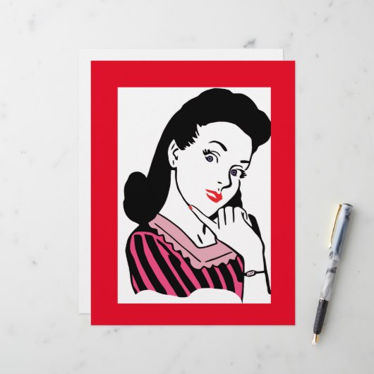 Koptekst van Letter Papier voor Vrouwelijk Beladen Briefhoofd (Voorkant / Achterkant in situ)