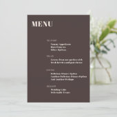 Koptekst Vet Aangepast Bruin Modern Minimalistisch Menu (Staand voorkant)