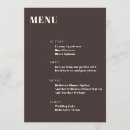 Koptekst Vet Aangepast Bruin Modern Minimalistisch Menu