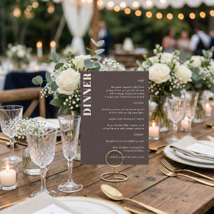 Koptekst Vet Bruin Eenvoudig Trouwdiner  Menu