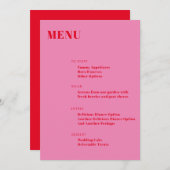 Koptekst Vet Licht Roze Rood Modern Minimalistisch Menu (Voorkant / Achterkant)