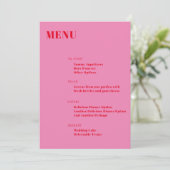 Koptekst Vet Licht Roze Rood Modern Minimalistisch Menu (Staand voorkant)